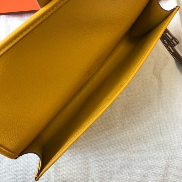 H**mes jige elan 29 clutch bag in yellow epsom leather