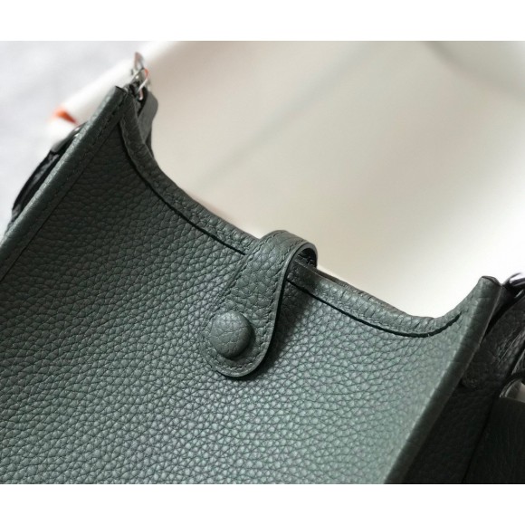 H**mes evelyne iii mini bag in vert amande clemence leather