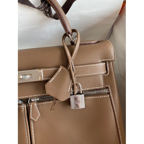 H**mes kelly lakis 32 handmade bag in taupe swift calfskin