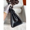 Hermes Birkin 25 Retourne Handmade Bag In Black Box Calfskin