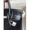Hermes Birkin 25 Retourne Handmade Bag In Black Box Calfskin