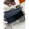 Hermes Kelly Sellier 32 Handmade Bag In Blue Indigo Epsom Calfskin