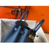 Hermes Birkin 25 Bag In Blue Agate Clemence Leather with GHW