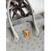 Hermes Birkin 25 Retourne Handmade Bag In Blue Glacier Ostrich Leather