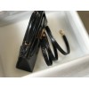 Hermes Kelly Mini II Sellier Bag In Black Crocodile Embossed Leather