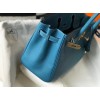 Hermes Birkin 30 Bag in Blue Jean Clemence Leather with GHW