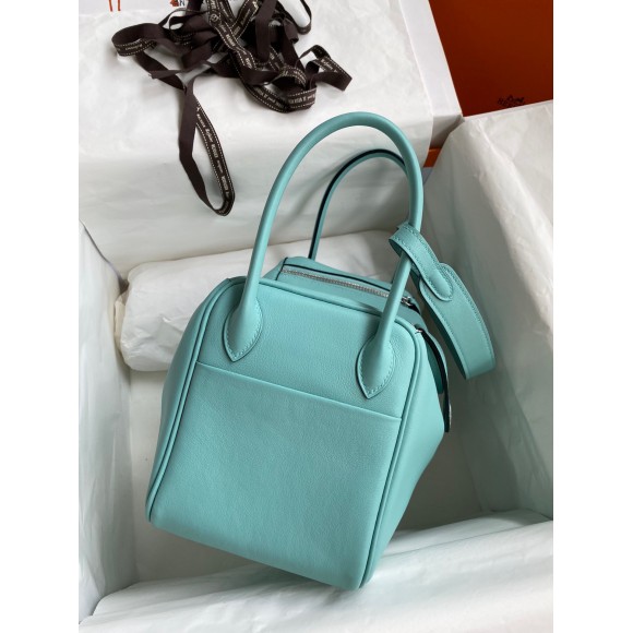 Hermes Lindy 26 Handmade Bag In Blue Atoll Swift Calfskin Hermes Lindy 26 Handmade Bag In Blue Atoll Swift Calfskin