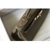 Hermes Kelly 28cm Retourne Bag in Taupe Clemence Leather GHW