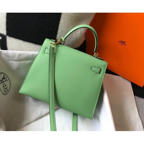 H**mes kelly 28cm sellier bag in vert cypres epsom calfskin ghw