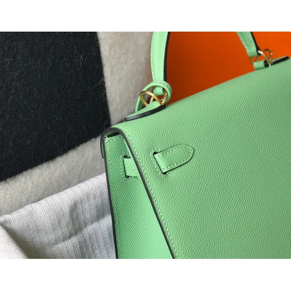 H**mes kelly 28cm sellier bag in vert cypres epsom calfskin ghw