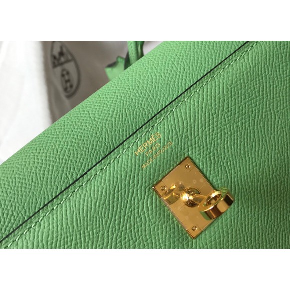 H**mes kelly 28cm sellier bag in vert cypres epsom calfskin ghw