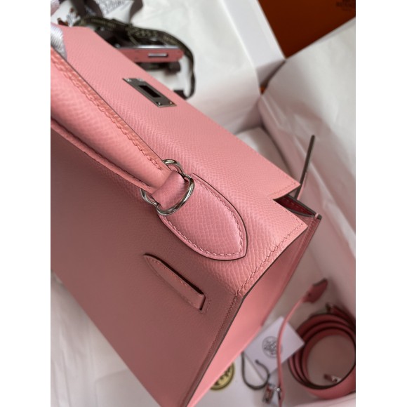 H**mes kelly sellier 28 handmade bag in rose confetti epsom calfskin