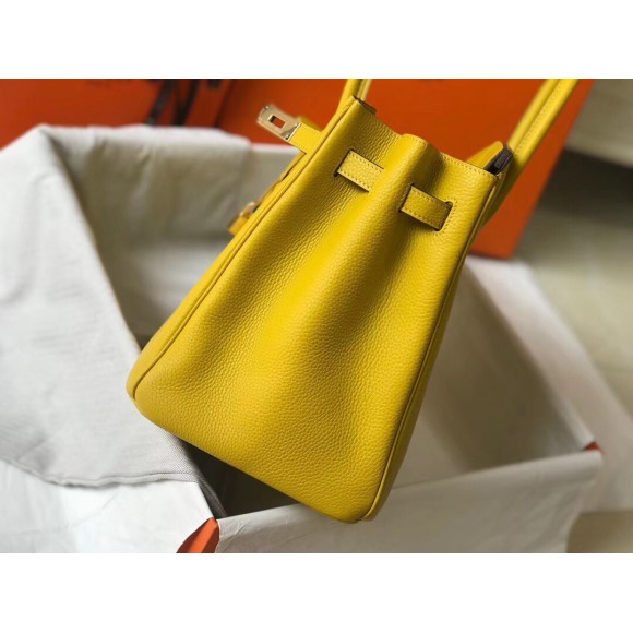 H**mes birkin 35 bag in yellow clemence leather with ghw