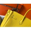 Hermes Birkin 35 Bag in Yellow Clemence Leather with GHW