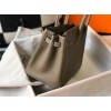Hermes Birkin 25 Bag In Taupe Clemence Leather with GHW