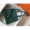 Hermes Halzan 31cm Bag In Malachite Clemence Leather