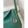 Hermes Lindy 26 Handmade Bag In Malachite Clemence Leather