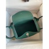 Hermes Lindy 26 Handmade Bag In Malachite Clemence Leather