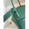 Hermes Lindy 26 Handmade Bag In Malachite Clemence Leather