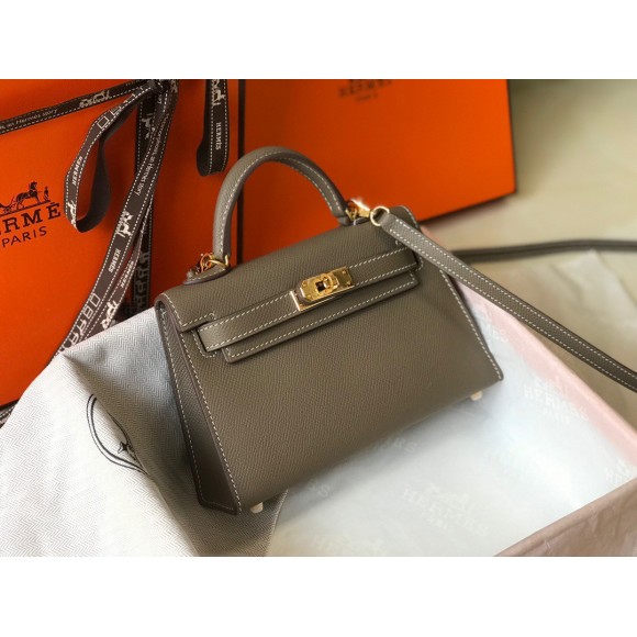 H**mes kelly mini ii sellier bag in taupe epsom leather