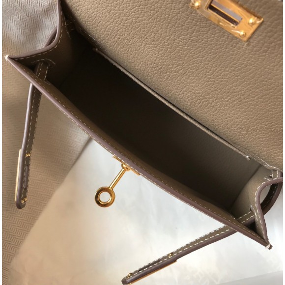 H**mes kelly mini ii sellier bag in taupe epsom leather