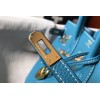 Hermes Birkin 25 Bag In Blue Jean Clemence Leather with GHW