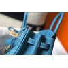 Hermes Birkin 25 Bag In Blue Jean Clemence Leather with GHW
