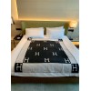 Hermes Avalon Throw Blanket in Black Wool and Cashmere
