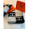 Hermes Avalon Throw Blanket in Black Wool and Cashmere