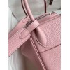 Hermes Lindy 26 Handmade Bag In Rose Sakura Clemence Leather