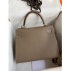Hermes Kelly Sellier 28 Handmade Bag In Taupe Epsom Calfskin