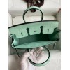 Hermes Birkin 25 Retourne Handmade Bag In Vert D'eau Matte Alligator Leather