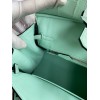 Hermes Birkin 25 Retourne Handmade Bag In Vert D'eau Matte Alligator Leather