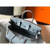 Hermes Birkin 25 Bag In Blue Lin Clemence Leather with GHW