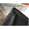 Hermes Halzan 31cm Bag In Black Clemence Leather