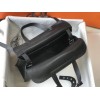 Hermes Halzan 31cm Bag In Black Clemence Leather