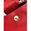 Hermes Lindy 26 Handmade Bag In Red Clemence Leather