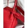 Hermes Lindy 26 Handmade Bag In Red Clemence Leather