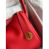 Hermes Lindy 26 Handmade Bag In Red Clemence Leather