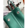 Hermes Garden Party 30 Handmade Bag in Malachite Clemence Leather
