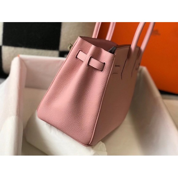 H**mes birkin 35 bag in pink clemence leather with ghw