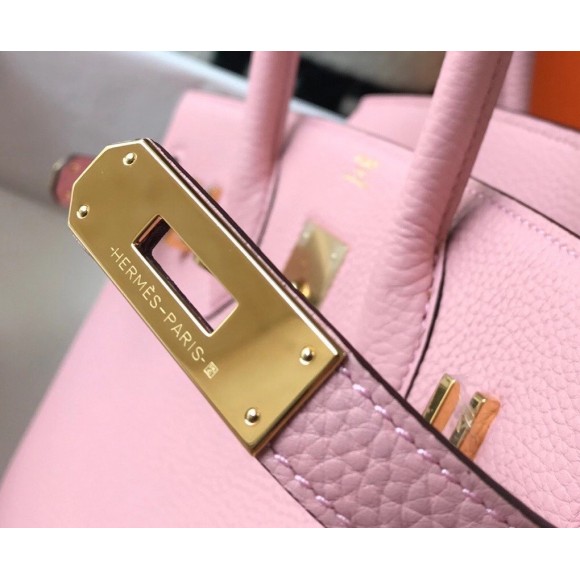 H**mes birkin 35 bag in pink clemence leather with ghw