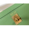 Hermes Kelly Mini II Sellier Bag In Vert Criquet Epsom Leather GHW
