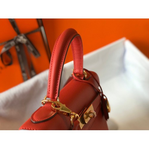 Hermes Kelly 28cm Sellier Bag in Red Epsom Calfskin GHW