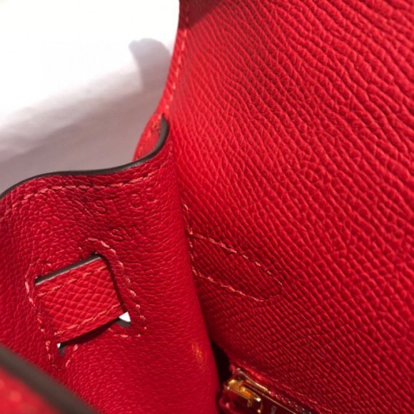 H**mes kelly 28cm sellier bag in red epsom calfskin ghw