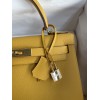 Hermes Kelly Sellier 28 Handmade Bag In Jaune Ambre Epsom Calfskin