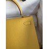 Hermes Kelly Sellier 28 Handmade Bag In Jaune Ambre Epsom Calfskin