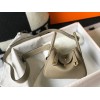 Hermes Lindy Mini Bag In Gris Tourterelle Clemence Leather GHW
