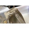 Hermes Lindy Mini Bag In Gris Tourterelle Clemence Leather GHW