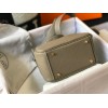 Hermes Lindy Mini Bag In Gris Tourterelle Clemence Leather GHW